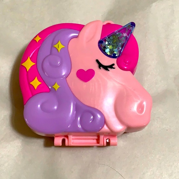 Polly Pocket Other - Polly Pocket Unicorn Forest Compact with Glitter Horn Play Set Ages 4+ Case Only